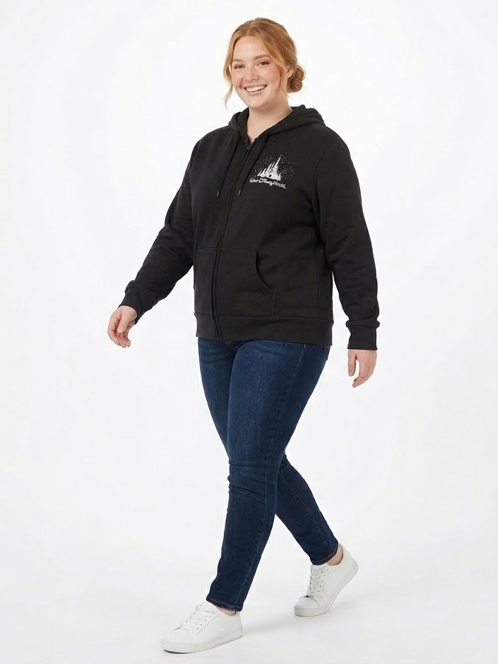 Disney Full-Zip Hoodie with White Castle Chest Graphic - Women